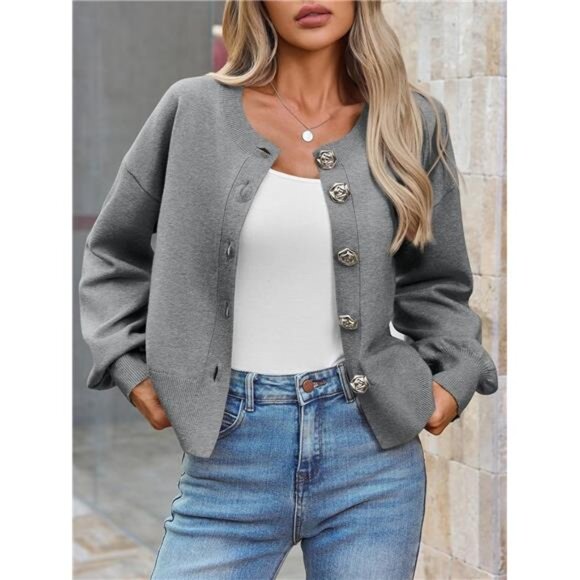 Knit Short Cardigan | Fall Winter Layering Essential - Picture 3 of 6